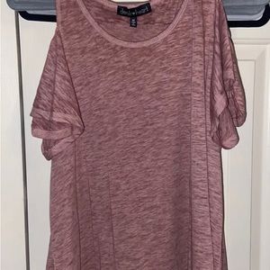 Open Shoulder Womens Top Wine Red Medium